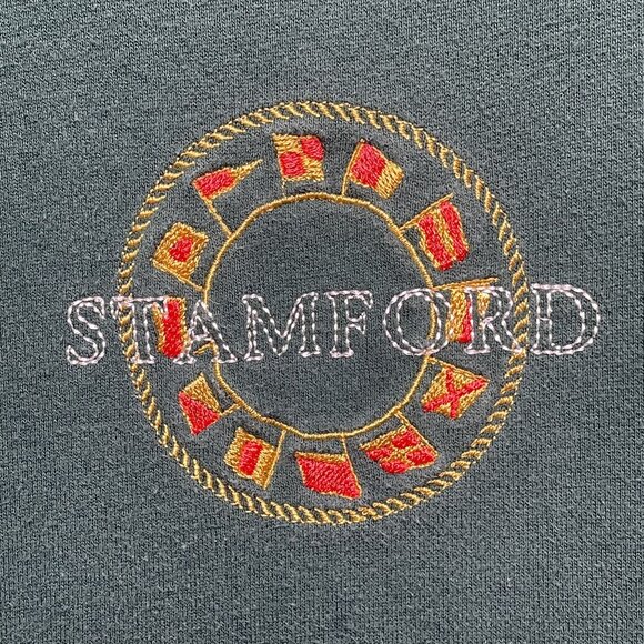 Colorblock Sweatshirt By Topman With Embroidered Stamford Design Small - Picture 3 of 7